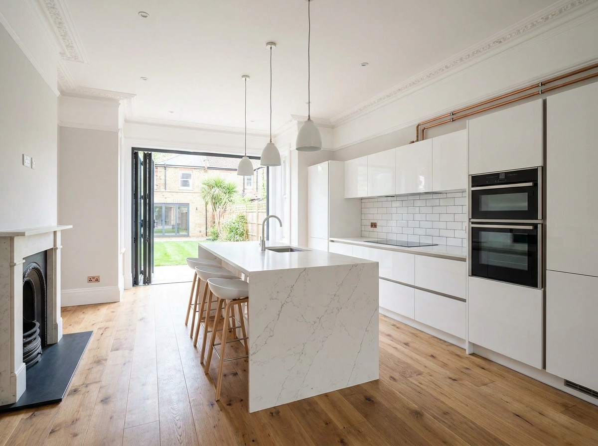 Kitchen and bathroom renovation part of full house renovation in Putney, full home renovation Putney, home refurbishment near me Putney, home renovation Putney.